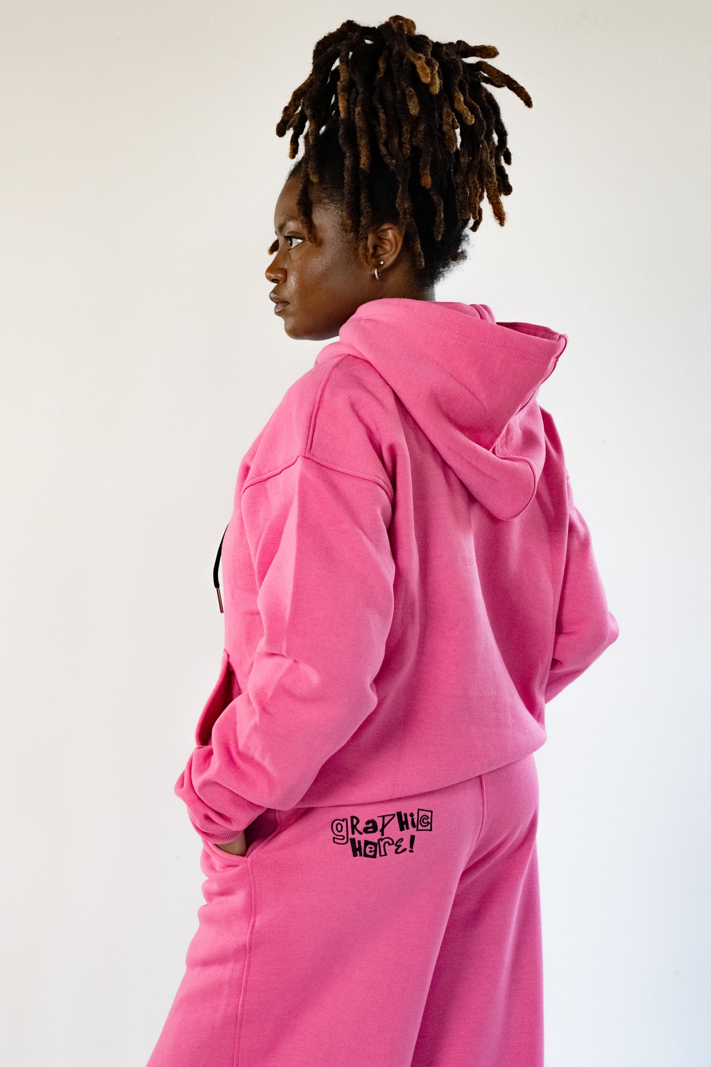 Oversized wide legged pink jogger